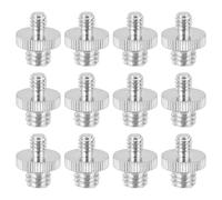 PATIKIL 3/8" Male to 1/4" Male Thread Camera Tripod Screw Adapter, 12 Pcs Camera Converter Screw Adapter Connector for Microphone Tripod Monopod Ball Head Light Stand Mount, Silver
