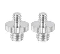 PATIKIL 3/8" Male to 1/4" Male Thread Camera Tripod Screw Adapter, 2 Pcs Camera Converter Screw Adapter Connector for Microphone Tripod Monopod Ball Head Light Stand Mount, Silver