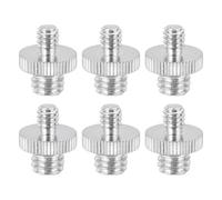 PATIKIL 3/8" Male to 1/4" Male Thread Camera Tripod Screw Adapter, 6 Pcs Camera Converter Screw Adapter Connector for Microphone Tripod Monopod Ball Head Light Stand Mount, Silver