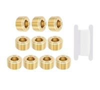 PATIKIL 3/8" NPT Male Pipe Plug Fitting, 3Pcs Brass Hex Counter Sunk Plug Brass Male Connector Socket for Closing The End of Pipe Industrial Machinery Fittings