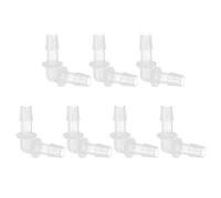 PATIKIL 3/8" Plastic Hose Barb 90 Degree Elbow, 7 Pack L-Barb Fittings 2 Way Equal Barbed Joint Connector Splicer Mender Hose Adapter Union Adapter for Aquarium Fuel Gas Liquid Air