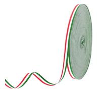 PATIKIL 3/8" Red White Green Striped Grosgrain Ribbon, 55 Yard Polyester Fabric Stripe Craft Ribbon Double Faced Design for Bow Gift Wrapping DIY Making Garment Christmas Decorations