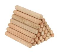 PATIKIL 3/8" x 3-5/32"(10 x 80mm) Wood Dowel Pins, 60 Pack Fluted Wooden Dowel Pin Straight Groove Rods for Furniture Door Art Crafts Projects