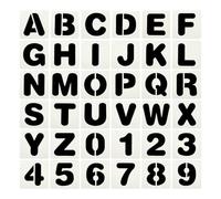 PATIKIL 3.8cm/ 1.5" Letter Number Stencils, 36Pcs Square Reusable Letter and Number Stencil Templates for Painting on Wall Wood Fabric Signage, Uppercase Letter Style