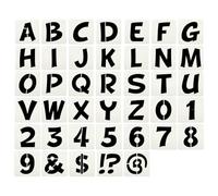 PATIKIL 3.8cm/ 1.5" Letter Number Stencils, 40Pcs Square Reusable Letter and Number Stencil Templates for Painting on Wall Wood Fabric Signage, Uppercase Letter Style