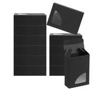 PATIKIL 3.8x2.8x1.2" Paper Soap Box with Window, 40 Pack Homemade Soap Boxes Triangle Presents Packaging Boxes for Birthday Christmas DIY Craft, Black