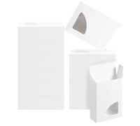PATIKIL 3.8x2.8x1.2" Paper Soap Box with Window, 40 Pack Homemade Soap Boxes Triangle Presents Packaging Boxes for Birthday Christmas DIY Craft, White