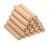 PATIKIL 3/8x2 Wooden Dowel Pins, 100Pack Wood Dried Fluted and Beveled Variety Bucket for DIY Crafts and Home Decor