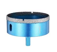 PATIKIL 3-9/16" Diamond Hole Saw 90mm Diamond Tip Hole Cutter 3-Flat Shank for Hand Drilling Ceramic Porcelain Marble Tiles Stone Brick Hard Material - Blue