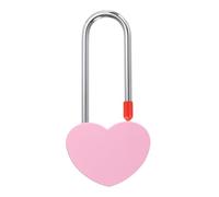 PATIKIL 3.9" 50mm Heart Love Padlock Without Key for Lovers Bridge, Wedding Anniversary Travel Present, Pink