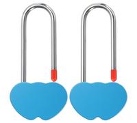 PATIKIL 3.9" 50mm Love Locks Heart Padlock Without Key, Double Heart Wish Lock Romantic Heart Lock for Lovers Lock Bridge Wedding Anniversary Travel Present, Red