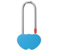 PATIKIL 3.9" 50mm Love Locks Heart Padlock Without Key, Double Heart Wish Lock Romantic Heart Lock for Lovers Lock Bridge Wedding Anniversary Travel Present, Blue