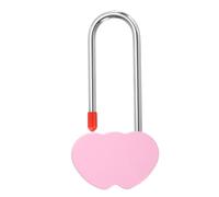 PATIKIL 3.9" 50mm Love Locks Heart Padlock Without Key, Double Heart Wish Lock Romantic Heart Lock for Lovers Lock Bridge Wedding Anniversary Travel Present, Pink