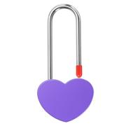 PATIKIL 3.9" 50mm Love Locks Heart Padlock Without Key, Single Heart Wish Lock Romantic Heart Lock for Lovers Lock Bridge Wedding Anniversary Travel Present, Purple