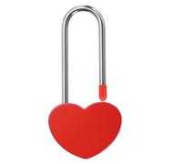 PATIKIL 3.9" 50mm Love Locks Heart Padlock Without Key, Single Heart Wish Lock Romantic Heart Lock for Lovers Lock Bridge Wedding Anniversary Travel Present, Red