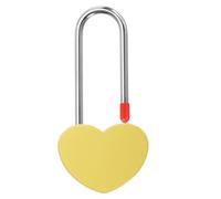 PATIKIL 3.9" 50mm Love Locks Heart Padlock Without Key, Single Heart Wish Lock Romantic Heart Lock for Lovers Lock Bridge Wedding Anniversary Travel Present, Yellow