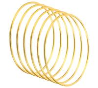 PATIKIL 3.9 Inch Dream Catcher Rings, 6 Pcs Metal Macrame Wreath Floral Round Ring Hoop for Christmas Decor Home Car DIY Craft Wedding Wall Hanging Decorations, Gold