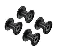 PATIKIL 3.9 Inch Floss Bobbins, 4 Pack Plastic Empty Thread Spools Wire Weaving Bobbin Chain Tape for Sewing Embroidery, Black
