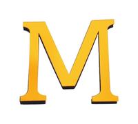 PATIKIL 3.94 Inch 3D Acrylic Alphabet Mirror Wall Stickers Letter m Self-Adhesive Home Decor Letter Sign Art Sticker Decal for DIY Home Decoration Deep Gold