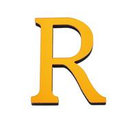 PATIKIL 3.94 Inch 3D Acrylic Alphabet Mirror Wall Stickers Letter R Self-Adhesive Home Decor Letter Sign Art Sticker Decal for DIY Home Decoration Deep Gold