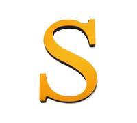 PATIKIL 3.94 Inch 3D Acrylic Alphabet Mirror Wall Stickers Letter S Self-Adhesive Home Decor Letter Sign Art Sticker Decal for DIY Home Decoration Deep Gold