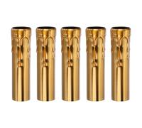 PATIKIL 3.94" Tall Candle Covers Sleeves, 5 Pcs Metal E14 Chandelier Socket Sleeves with Dripping Candelabra Base Accessories Bulb Light Base Holder for Lighting Lamps DIY, Gold Bronze