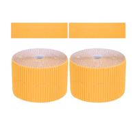 PATIKIL 3.9inch x 164ft Bulletin Board Border, Scalloped Trim Paper Corrugated Decorate Border for Locker Classroom Decor Black White Cork Poster Boards, Golden Yellow (1.3mm)