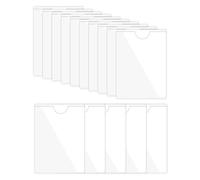 PATIKIL 3.9x2.8" Adhesive Index Card Pockets with Top Open for Loading, 15Pcs Plastic Label Holders for Organizing and Protecting Business Card Library Card Storage Bins Photo, Clear