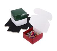 PATIKIL 3.9x3.9x2" Small Gift Boxes Bulk with Lid, 25 Pack Mini Square Foldable Cardboard Paper Present Box for Earring Ring Jewelry, Wedding, Birthday, Black/White/Kraft/Red/Dark Green