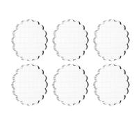 PATIKIL 3" Acrylic Stamp Block, 6Pcs Clear Stamping Block with Grid Lines Decorative Mounting Blocks Round for Scrapbooking DIY Crafts Card Making