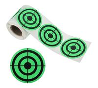 PATIKIL 3" Circle Target Stickers, 1 Roll Reactive Paper Targets Adhesive Bullseye Shooting Targets for Shooting Range Practice, Green/Black Style 8