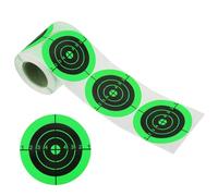 PATIKIL 3" Circle Target Stickers, 1 Roll Reactive Paper Targets Adhesive Bullseye Shooting Targets for Shooting Range Practice, Green/Black Style 5