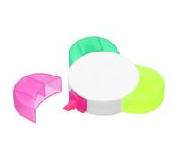 PATIKIL 3 Colored Highlighter Pen, Tricolor Flower Shaped Highlighter Multiple Color Cute Fun Fluorescent Assorted Colors for Class, Note-Taking, Rose Red/Yellow/Green