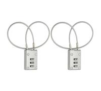 PATIKIL 3 Digit Cable Combination Lock, 2 Pcs Cable Lock with Combination 11.8" Steel Rope for Gym Bikes Cabinets Wardrobes Small Fences, Silver
