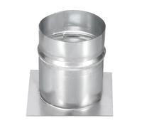 PATIKIL 3" Duct Connector Flange, Galvanized Air Ducting Mounting Plate Dryer Vent Chimney Top Plate Square to Round for Heating Cooling Ventilation HVAC Exhaust Fan Vent Systems, 4"x4"