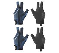 PATIKIL 3 Finger Pool Glove Left Hand, 2 Pcs Billiard Gloves, Black Blue