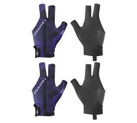 PATIKIL 3 Finger Pool Glove Left Hand, 2 Pcs Billiard Gloves, Black Purple