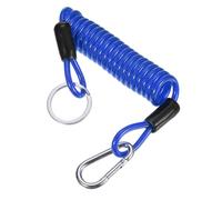 PATIKIL 3 ft Breakaway Trailer Cable,Trailer Brake Away Cable Safety Cable Straps Spring Towing Coiled Wire with Clip for RV Trailer Emergency Breakaway Switch, Blue
