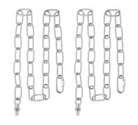 PATIKIL 3 ft Light Fixture Chain, 2 Set Lighting Chain Metal Looping Link with Quick Link Screw Lock Connectors Up to 110 lbs for Pendant Lights Chandeliers Swag Lights, Silver Tone