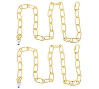 PATIKIL 3 ft Light Fixture Chain, 2 Set Lighting Chain Metal Looping Link with Quick Link Screw Lock Connectors Up to 110 lbs for Pendant Lights Chandeliers Swag Lights, Gold Tone