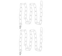 PATIKIL 3 ft Light Fixture Chain, 2 Set Lighting Chain Metal Looping Link with Quick Link Screw Lock Connectors Up to 110 lbs for Pendant Lights Chandeliers Swag Lights, White