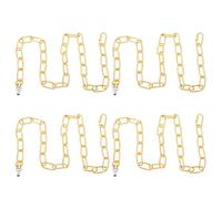 PATIKIL 3 ft Light Fixture Chain, 4 Set Lighting Chain Metal Looping Link with Quick Link Screw Lock Connectors Up to 110 lbs for Pendant Lights Chandeliers Swag Lights, Gold Tone
