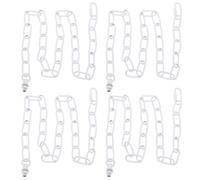 PATIKIL 3 ft Light Fixture Chain, 4 Set Lighting Chain Metal Looping Link with Quick Link Screw Lock Connectors Up to 110 lbs for Pendant Lights Chandeliers Swag Lights, White