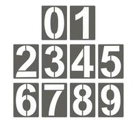 PATIKIL 3 Inch 10Pcs Large Number Stencils, 0-9 Address Number Stencil, Reusable Plastic Digital Templates for Crafts Wood Stencils Templates White
