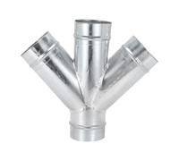 PATIKIL 3 Inch 4 Way Duct Connector, Galvanized Steel 45 Degree W Shape Ducting Splitter Air Vent Duct Hose Exhaust Pipe Adapter Dust Collection Fitting for HVAC Dryer Systems