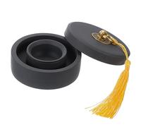 PATIKIL 3 Inch Chinese Calligraphy Inkstone with Water Circle, Round Ink Stone Tray for Traditional Calligraphy Practice Painting Drawing, Black