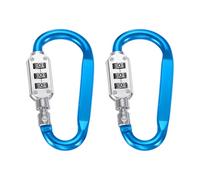 PATIKIL 3 Inch Combination Locks, 2PCS 3 Digit Locking Combination Clip Combo D-Ring Lock for Suitcase Luggage Travel Baggage Backpack Cable Loop Helmet Chain Link, Blue