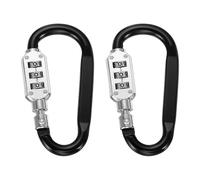 PATIKIL 3 Inch Combination Locks, 2PCS 3 Digit Locking Combination Clip Combo D-Ring Lock for Suitcase Luggage Travel Baggage Backpack Cable Loop Helmet Chain Link, Black