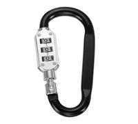 PATIKIL 3 Inch Combination Locks, 3 Digit Locking Combination Clip Combo D-Ring Lock for Suitcase Luggage Travel Baggage Backpack Cable Loop Helmet Chain Link, Black