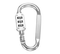 PATIKIL 3 Inch Combination Locks, 3 Digit Locking Combination Clip Combo D-Ring Lock for Suitcase Luggage Travel Baggage Backpack Cable Loop Helmet Chain Link, Silver